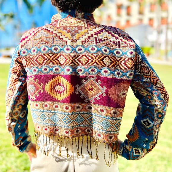 Homemade Jackets & Blazers - Cropped Aztec Jacket